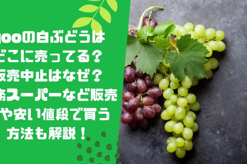 qooの白ぶどうはどこに売ってる？販売中止はなぜ？業務スーパーなど販売店や安い値段で買う方法も解説！