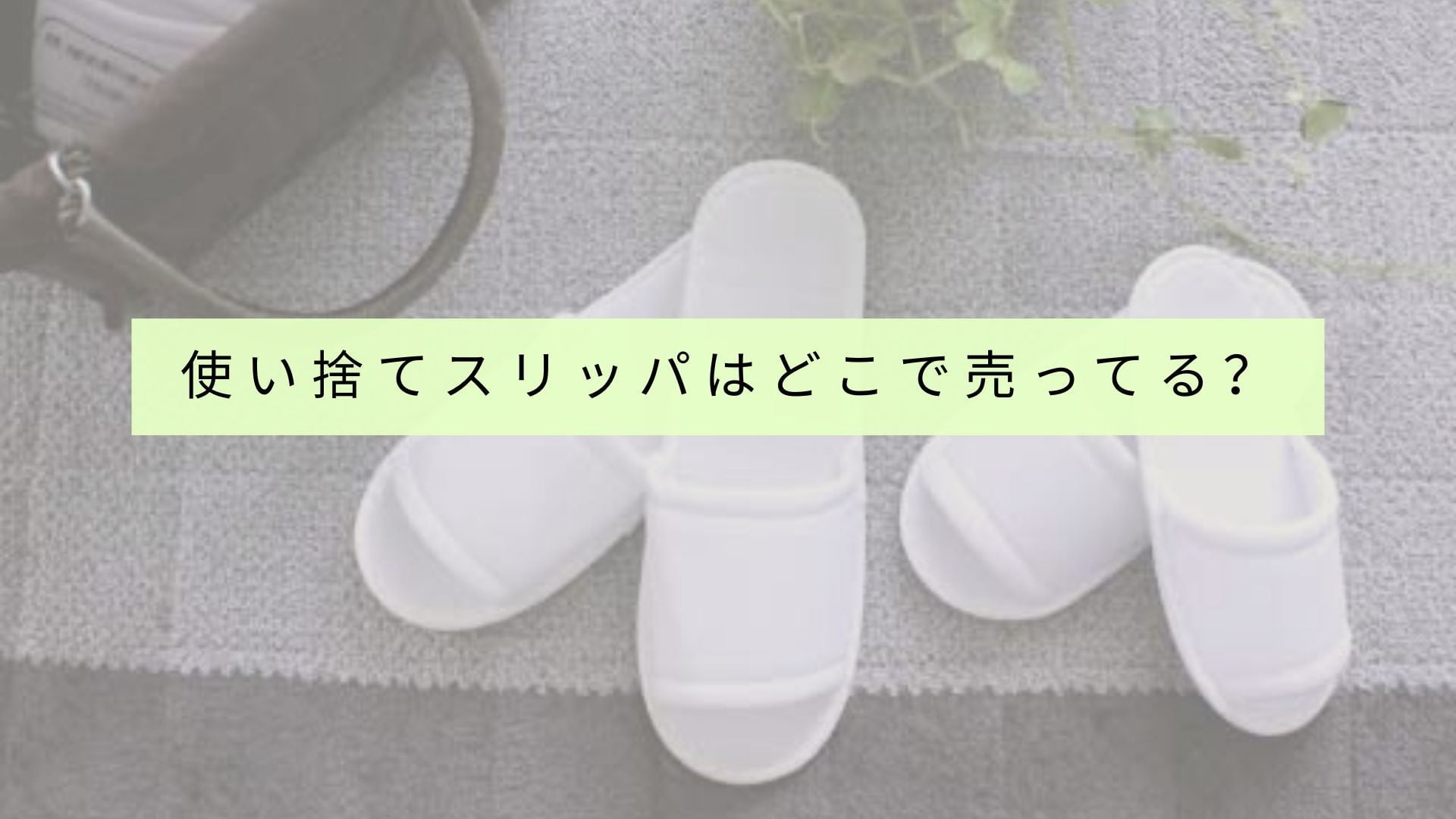 使い捨てスリッパはどこで売ってる?